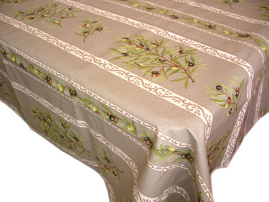 Coated tablecloth (olives 05. taupe) - Click Image to Close